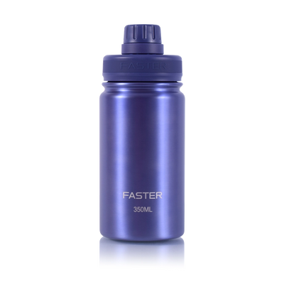 Garrafa Térmica Faster - 350ml azul. Ideal para hidratação infantil, fácil transporte na lancheira, incentiva consumo de água.