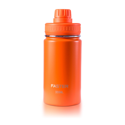 Garrafa Térmica Faster - 350ml laranja para manter bebidas quentes ou frias, ideal para hidratação diária e prática em qualquer lugar.
