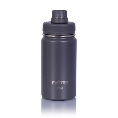 Garrafa Térmica Faster - 350ml em cinza, ideal para manter a hidratação com praticidade e estilo diário.
