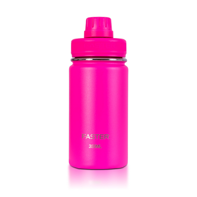 Garrafa Térmica Faster - 350ml rosa, ideal para incentivar a hidratação diária, prática para lancheiras e água com sabor.