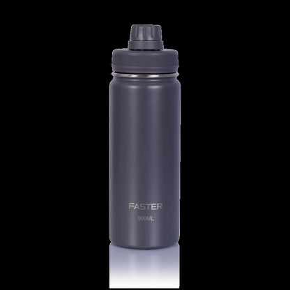 Garrafa Térmica Faster - 500ml em aço inoxidável, design moderno, ideal para academia e viagens, com garantia de 12 meses.