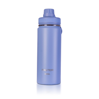 Garrafa Térmica Faster - 500ml azul moderna, economiza embalagens, ideal para academia e viagens, com 12 meses de garantia.