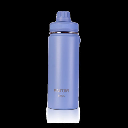 Garrafa Térmica Faster - 500ml azul moderna, economiza embalagens, ideal para academia e viagens, com 12 meses de garantia.
