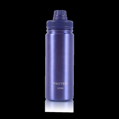 Garrafa Térmica Faster - 500ml azul, design moderno, ideal para transporte e uso sustentável, garante bebidas quentes ou frias.
