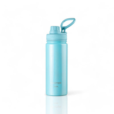 Garrafa Térmica Faster - 500ml azul claro, design moderno para academia e viagens, sustentável e com garantia de 12 meses.