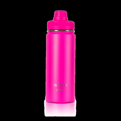 Garrafa Térmica Faster - 500ml rosa, design moderno e sustentável, ideal para academia e viagens, com garantia de 12 meses.
