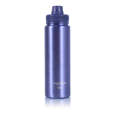 Garrafa Térmica Faster - 750ml em aço inoxidável resistente, ideal para manter bebidas quentes até 12h e frias até 24h.