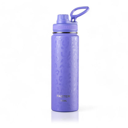Garrafa Térmica Faster - 750ml em aço inoxidável roxa com isolamento térmico para bebidas quentes e frias.