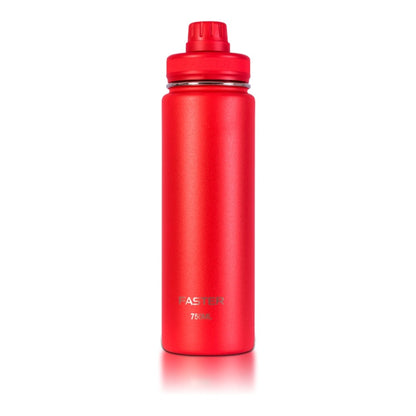 Garrafa Térmica Faster - 750ml vermelha em aço inoxidável com isolamento térmico avançado para bebidas quentes e frias.