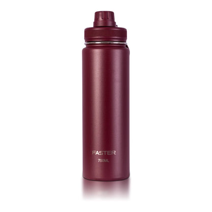 Garrafa Térmica Faster - 750ml em aço inoxidável vermelho com isolamento térmico para bebidas quentes e frias.