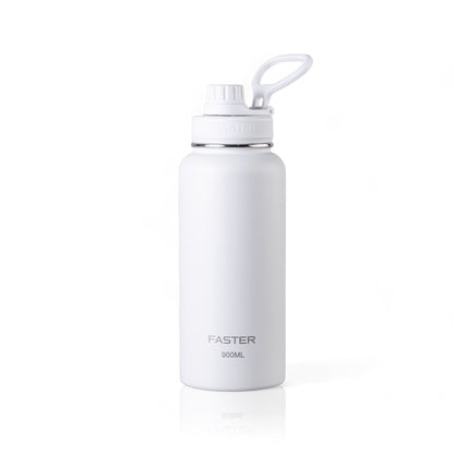 Garrafa Térmica Faster - 900ml em aço inox para bebidas quentes e frias, design compacto e resistente, uso sustentável.