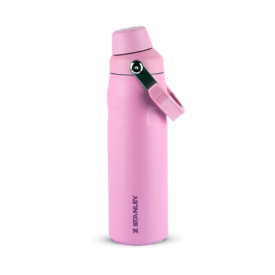Garrafa Térmica Stanley Aerolight™ Fast Flow - 710ml rosa, durável e hermética, mantém bebidas geladas por até 10 horas.
