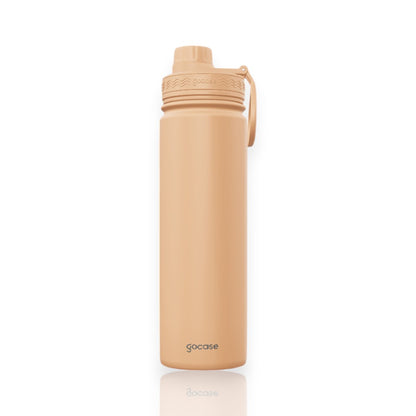 Garrafa Térmica Gocase Fresh - 650ml em aço inoxidável com alça e tampa rosqueável para bebidas quentes e frias. Design funcional.