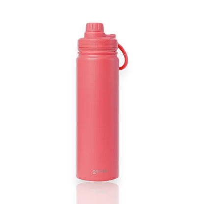 Garrafa Térmica Gocase Fresh - 650ml rosa com alça embutida, ideal para manter bebidas quentes por 12h e frias por 24h.
