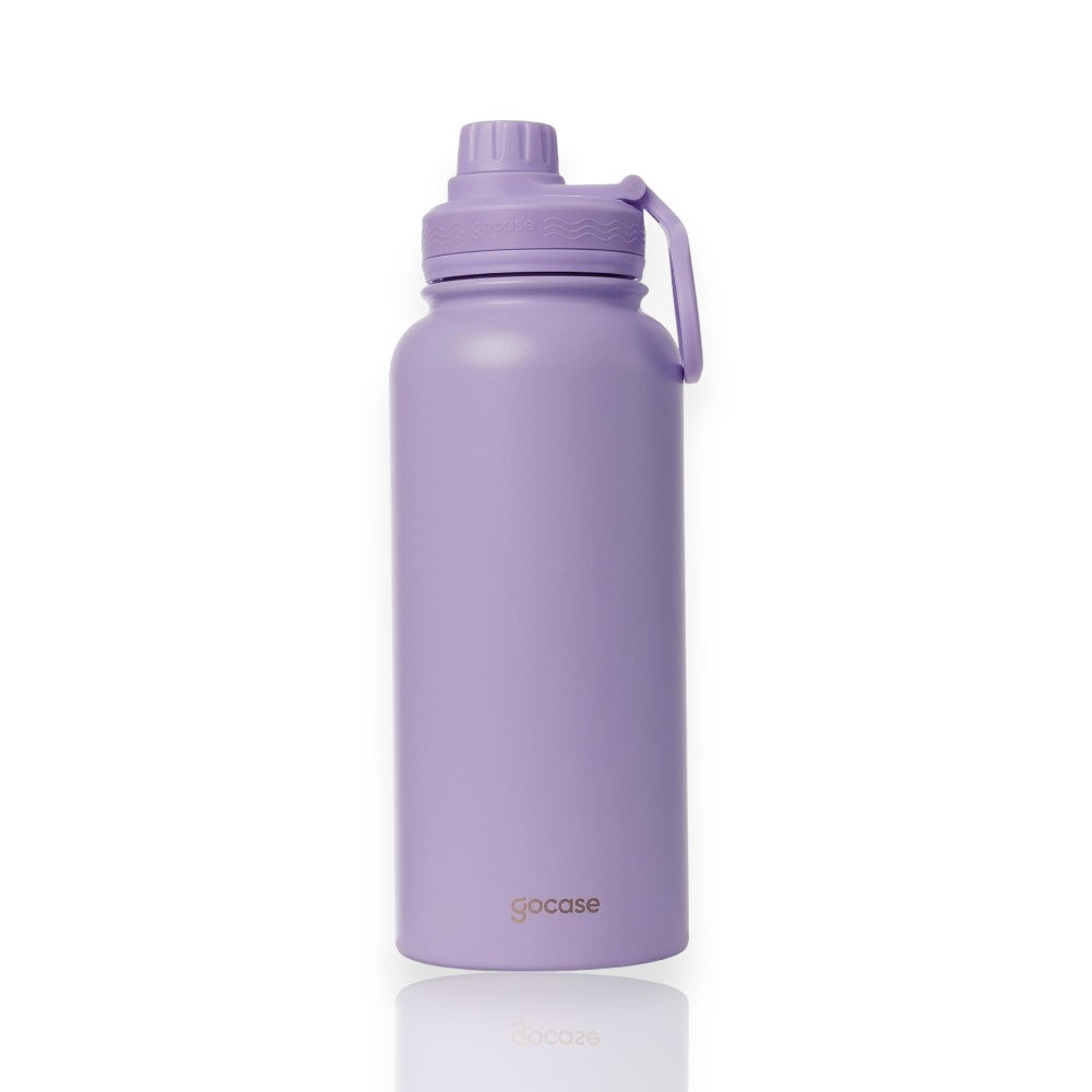 Garrafa Térmica Gocase Fresh - 950ml em roxo para manter bebidas quentes ou geladas, feita de aço inoxidável e livre de BPA.