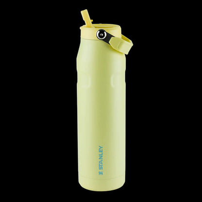 Garrafa Térmica Stanley Aerolight™ Flip Straw - 1,1L em amarelo claro com isolamento a vácuo de parede dupla.