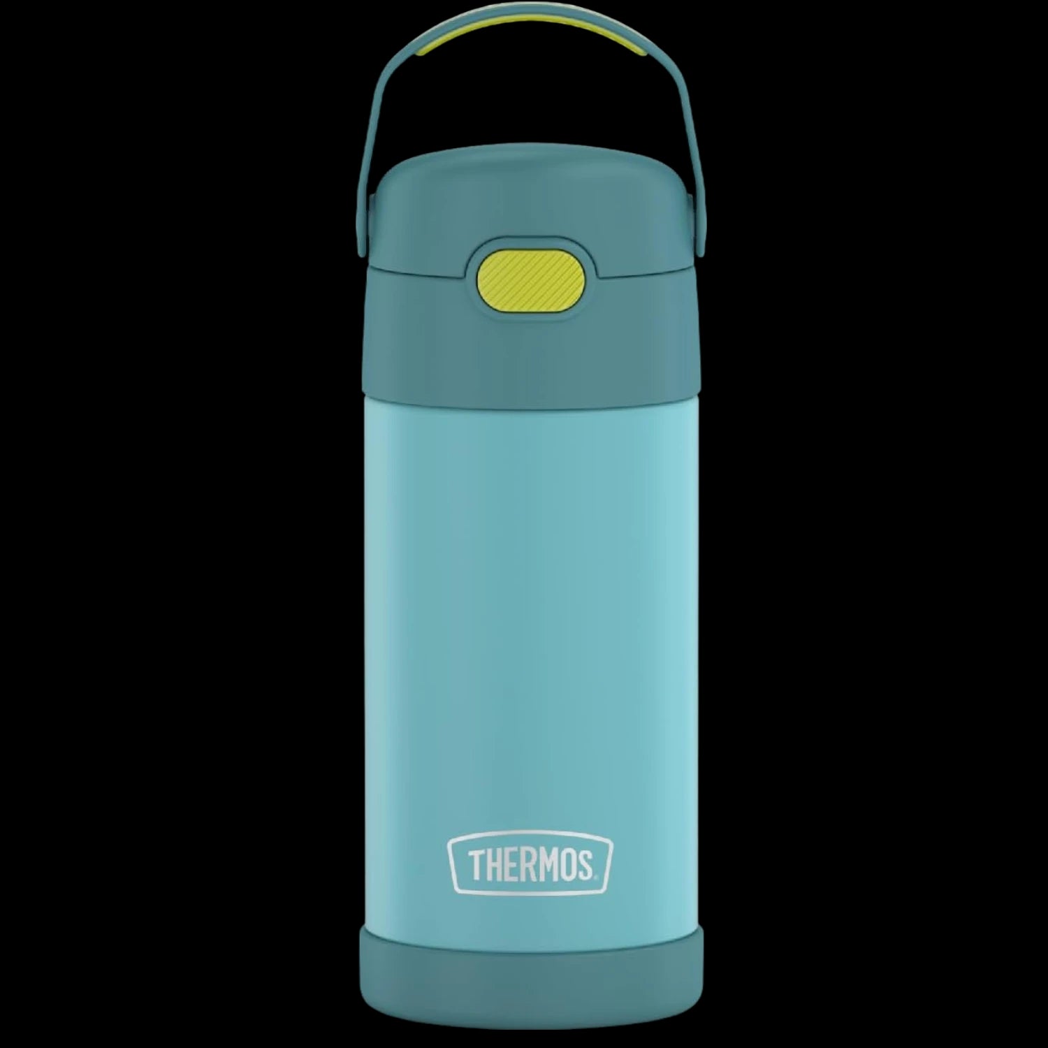 Garrafa Térmica Funtainer Thermos - 355ml azul para crianças, mantém bebidas geladas por 12 horas com tecnologia de isolamento a vácuo.