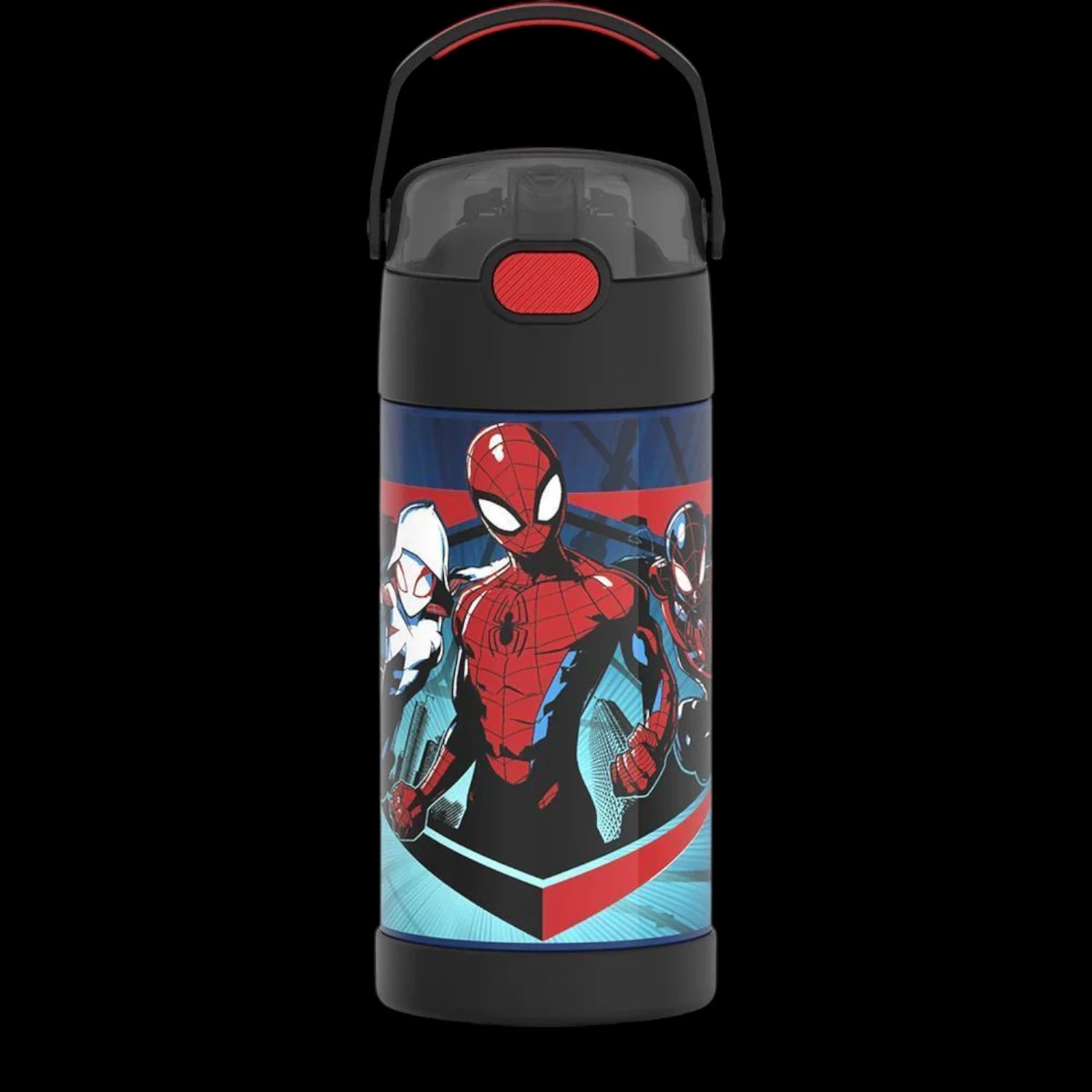 Garrafa Térmica Funtainer Thermos - 355ml com tema de super-herói para crianças, mantendo bebidas frias por até 12 horas.