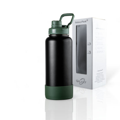 Garrafa Térmica GalaxyFlask® 946ml - Black Editions, com desempenho térmico excepcional de até 24 horas, em preto com caixa