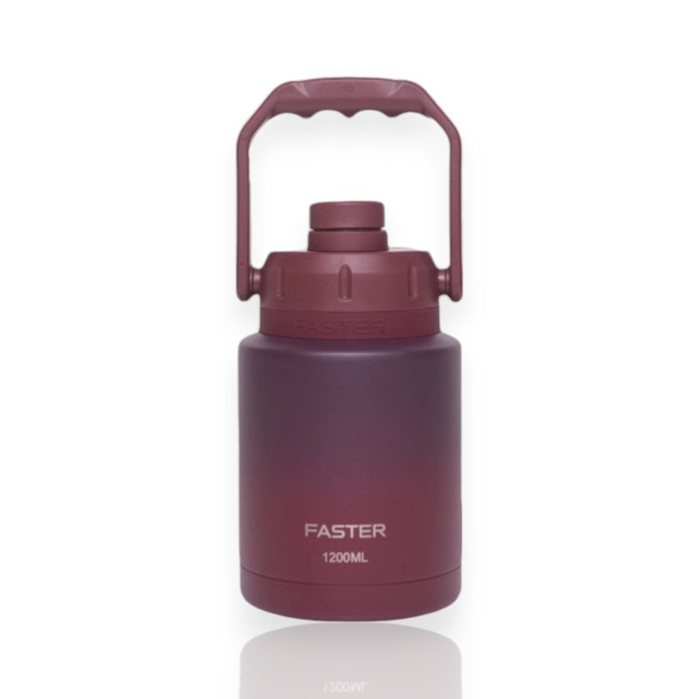 Garrafa Térmica Faster Growler - 1200ml, ideal para acampamentos e viagens, mantém bebidas geladas por 24 horas ou quentes por 12.