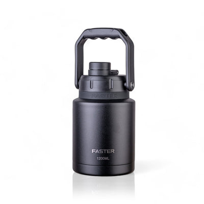 Garrafa Térmica Faster Growler - 1200ml com isolamento térmico, ideal para bebidas quentes e frias, capacidade para 24-48 horas.
