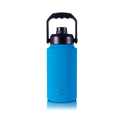 Garrafa Térmica Faster Growler - 1800ml azul com isolamento térmico, ideal para manter bebidas geladas ou quentes por longos períodos.