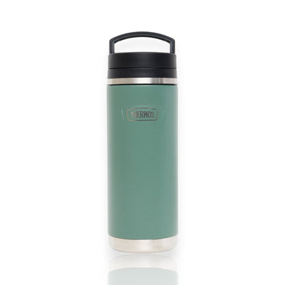 Garrafa Térmica Dual temp™ Thermos - 940ml em aço inoxidável verde, mantendo bebidas frias por 24h ou quentes por 12h.
