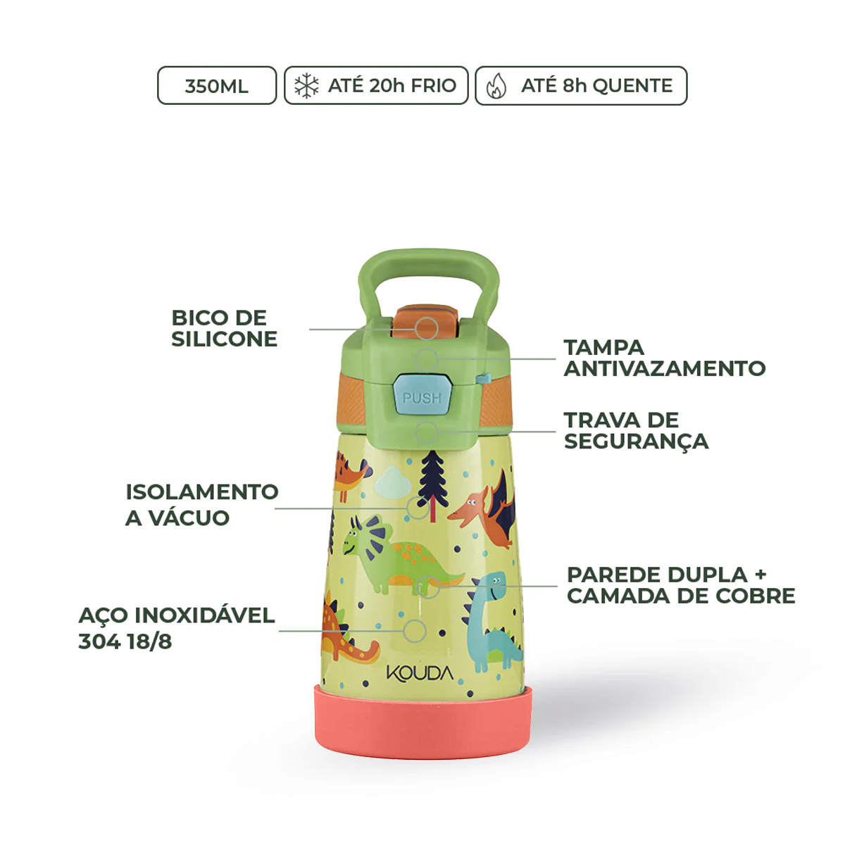 Garrafa Térmica Kouda Oka Kids - 350ml