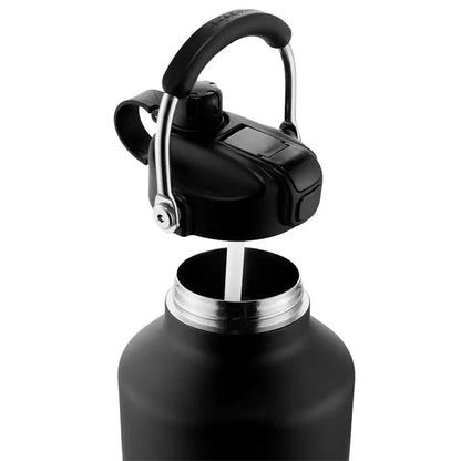 Garrafa Térmica Kouda Serrano – 3L com tampa aberta, aço inox dupla, ideal para manter líquidos quentes por 10h e frios por 20h.