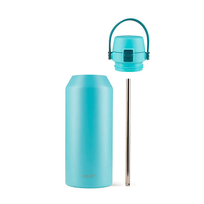 Garrafa Térmica Kouda Vega – 1000ml em azul com tampa e canudo de inox.