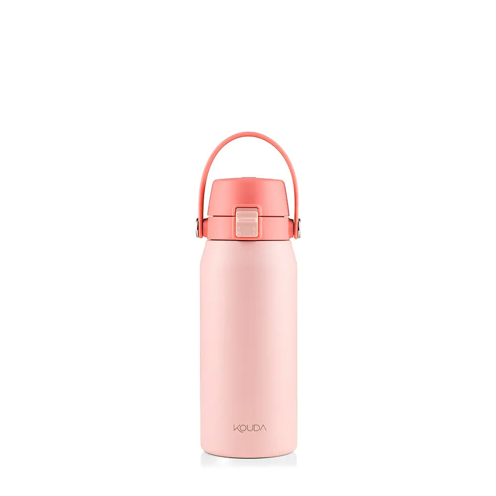 Garrafa Térmica Kouda Vega – 500ml compacta e leve em cor rosa, ideal para conservação térmica eficiente e mobilidade.