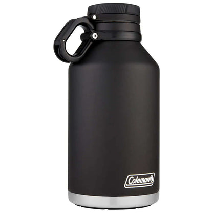 Growler 1,9L Preto Coleman com isolamento térmico para bebidas quentes e frias, ideal para aventuras ao ar livre.