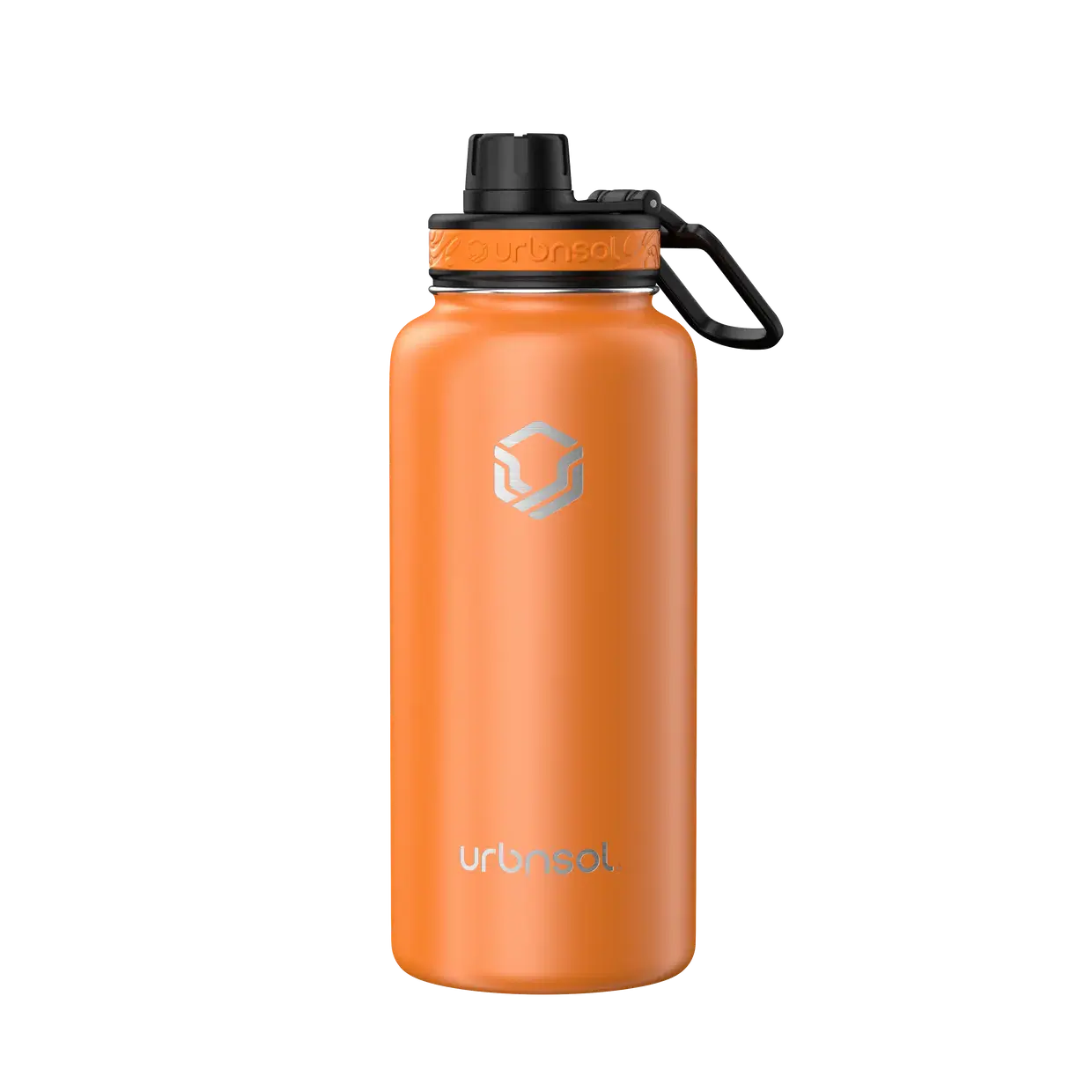 Garrafa Térmica Urbnsol 946ml - Tradicional em aço inoxidável laranja, conserva bebidas quentes por 12h e frias por 24h.