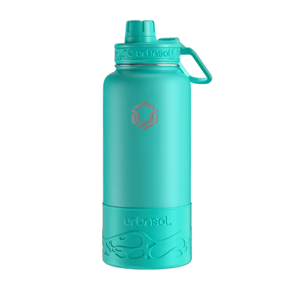 Garrafa Térmica Urbnsol 946ml - Tradicional em aço inoxidável verde, ideal para conservar bebidas quentes ou frias por longas horas.