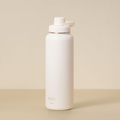 Garrafa Térmica PACCO Hydrav2 1200ml em branco, ideal para manter bebidas frias por 24 horas e quentes por 12 horas.
