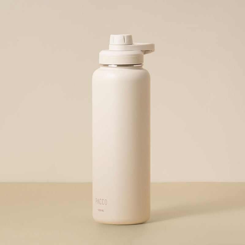 Garrafa Térmica PACCO Hydrav2 1200ml - design moderno e durável para manter bebidas frias por 24h ou quentes por 12h.