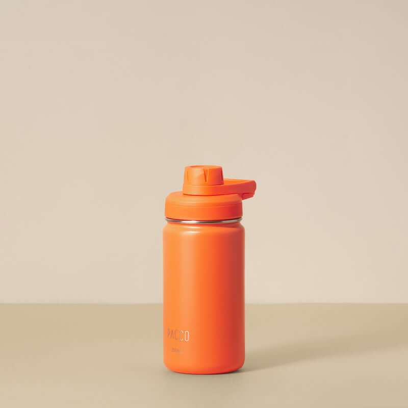 Garrafa Térmica PACCO Hydrav2 350ml laranja com design elegante e compacto, ideal para manter bebidas na temperatura desejada.