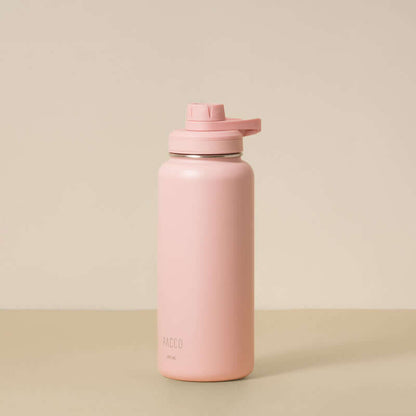 Garrafa Térmica PACCO Hydrav2 950ml rosa com design moderno e isolamento a vácuo para bebidas frias e quentes.