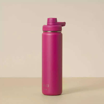 Garrafa Térmica PACCO Hydrav2 650ml rosa com design sofisticado e isolamento térmico eficiente para bebidas frias e quentes.