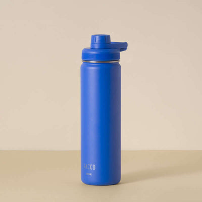 Garrafa Térmica PACCO Hydrav2 650ml azul, alto desempenho térmico, design elegante, ideal para bebidas frias ou quentes.