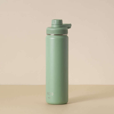 Verde Garrafa Térmica PACCO Hydrav2 650ml com design sofisticado e desempenho térmico alto, ideal para bebidas quentes e frias.