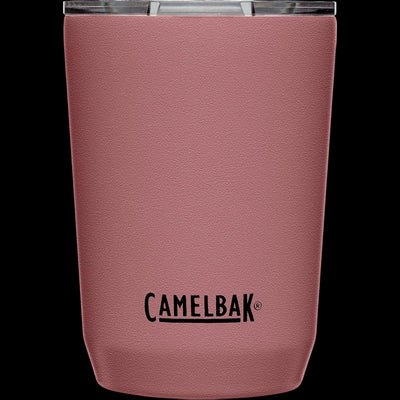Copo Térmico Horizon Camelbak 350ml em rosa claro, ideal para manter bebidas quentes por 4h e frias por 6h. Compacto e estiloso.