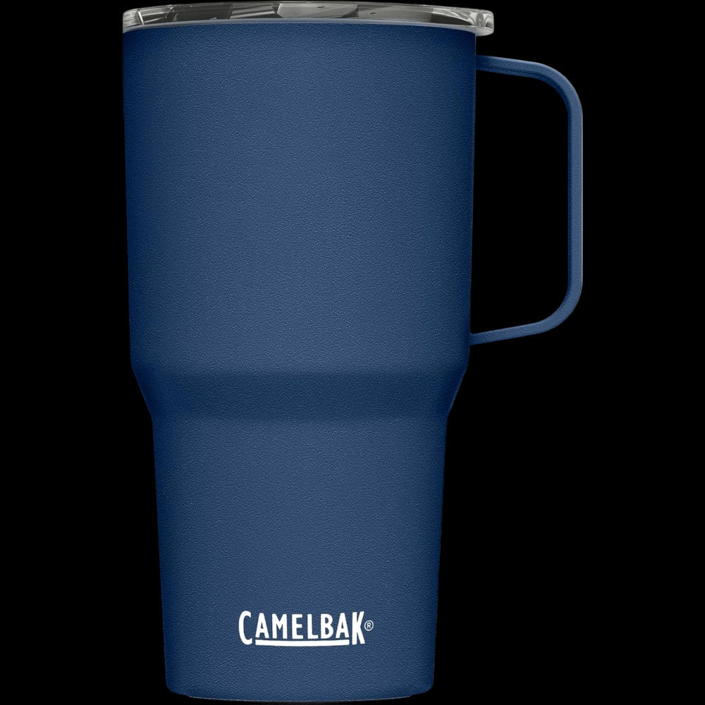 Caneca Alta Horizon Camelbak 700ml em azul com isolamento térmico para 7h quente e 15h frio.