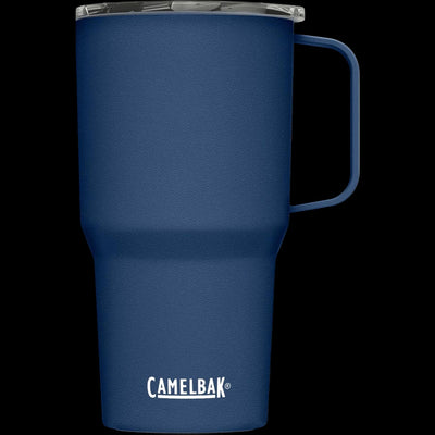 Caneca Alta Horizon Camelbak 700ml em azul com isolamento térmico para 7h quente e 15h frio.
