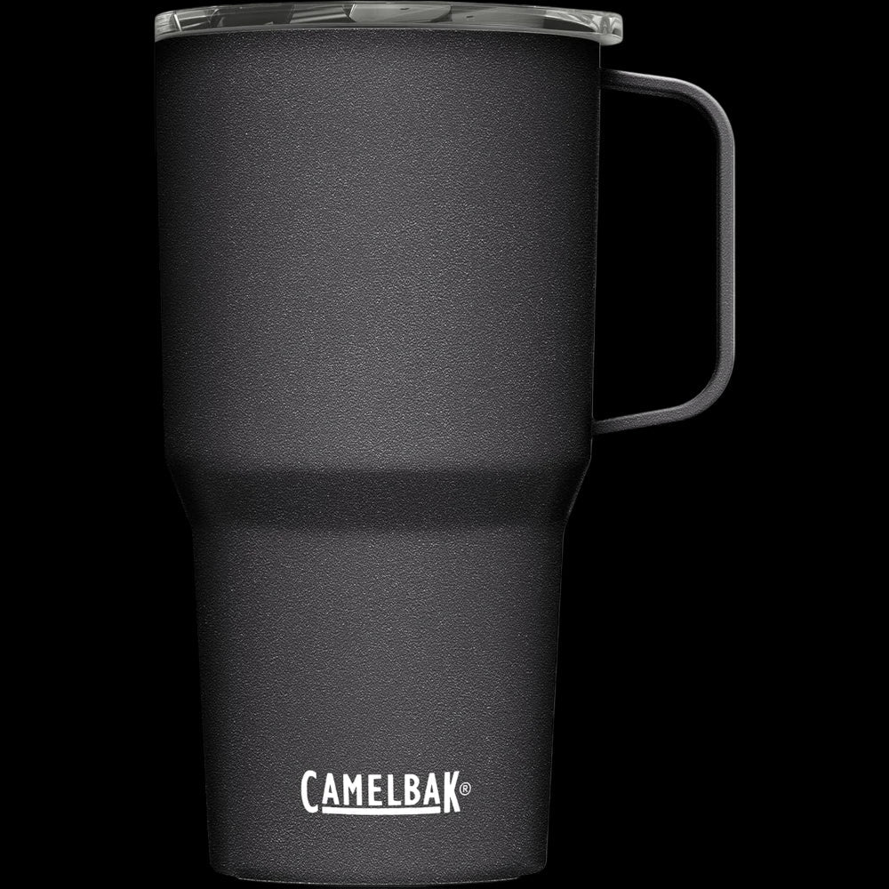 Caneca Alta Horizon Camelbak 700ml preta com isolamento térmico, ideal para manter bebidas quentes por 7h e frias por 15h.