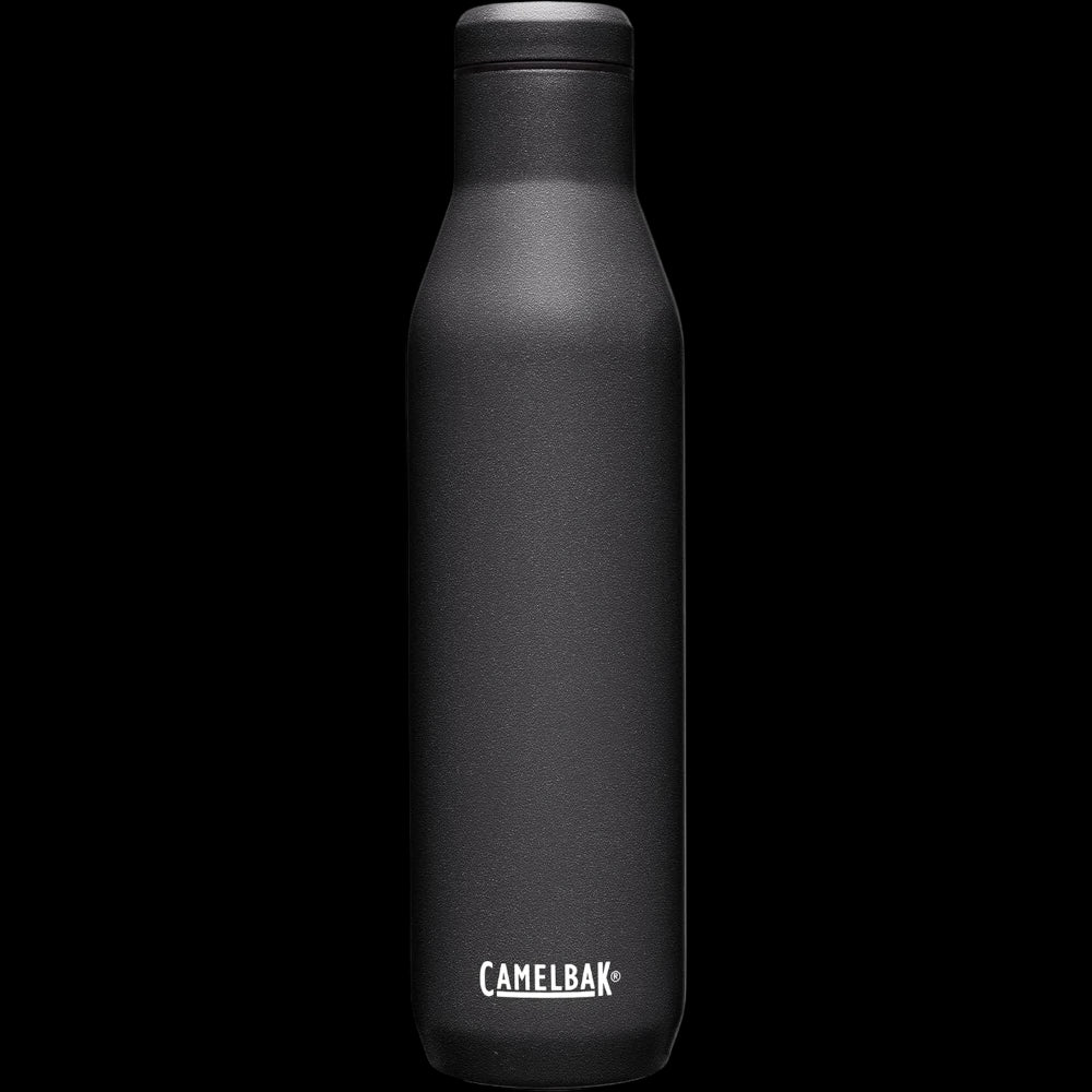 Garrafa Térmica Camelbak Horizon 750ml preta, mantém bebidas quentes por 15h e frias por 35h, ideal para aventuras e uso diário.