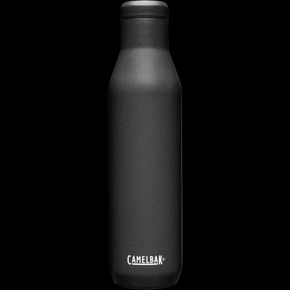 Garrafa Térmica Camelbak Horizon 750ml preta, mantém bebidas quentes por 15h e frias por 35h, ideal para aventuras e uso diário.