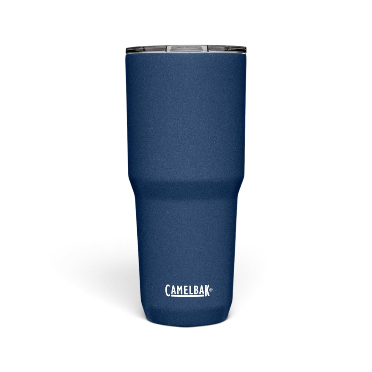 Copo Horizon Camelbak 850ml azul, isolamento a vácuo, mantém bebidas quentes por 8h e frias por 16h, design cônico para conforto.