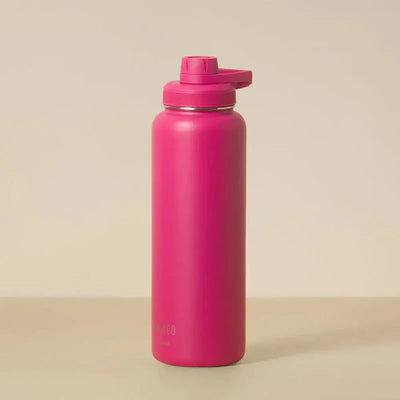 Garrafa Térmica PACCO Hydrav2 1200ml rosa, ideal para manter bebidas frias por 24 horas e quentes por 12 horas, com design ergonômico.