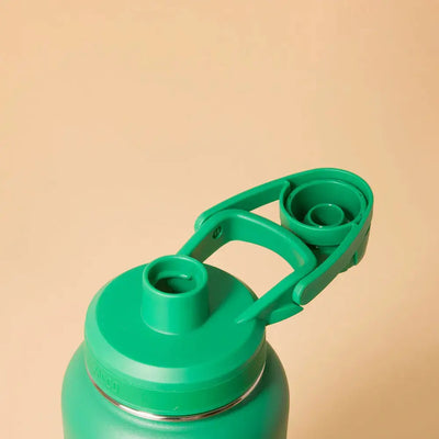 Garrafa Térmica PACCO Hydrav2 1200ml verde com tampa destacável, ideal para manter bebidas frias por 24h e quentes por 12h.